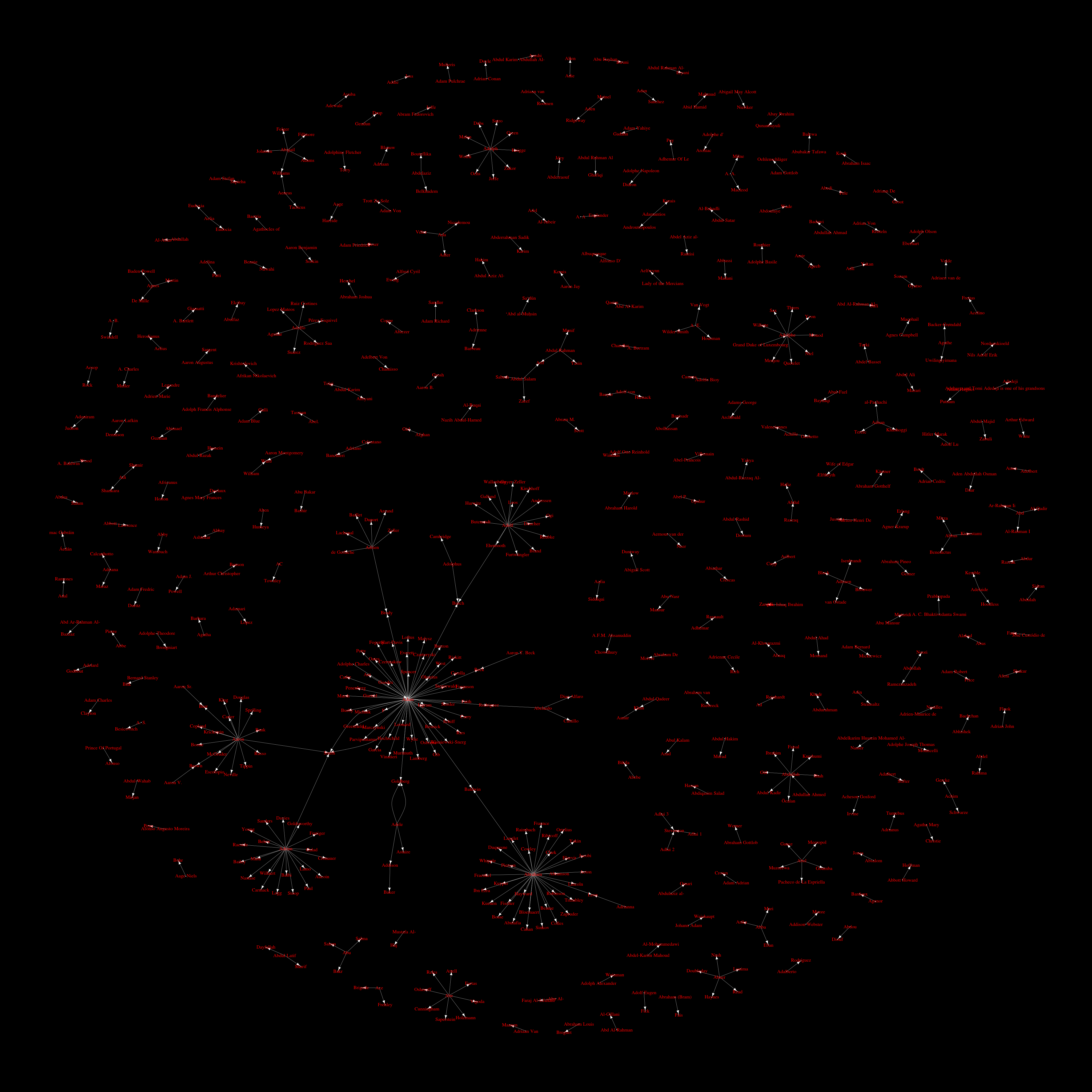 Fruchterman-Reingold render with 500 names